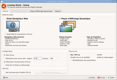 linutop kiosk setup menu