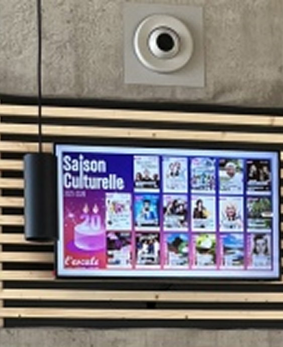 Digital signage for a media library